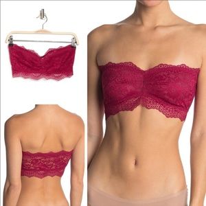 ❤️ 2 for $19- Free People Intimately Strapless Bra, Deep Red, Large, NWOT
